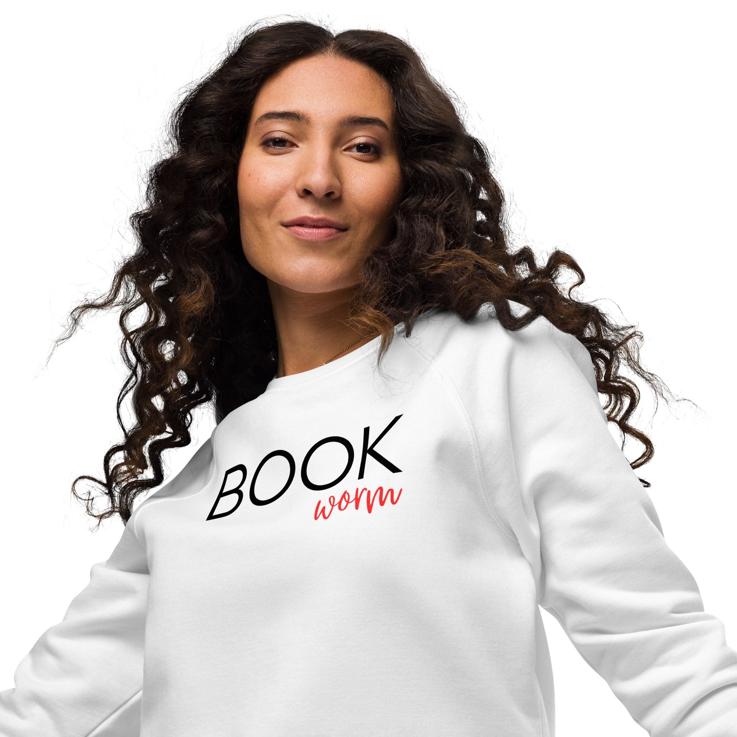 Bookworm | Unisex organic raglan sweatshirt