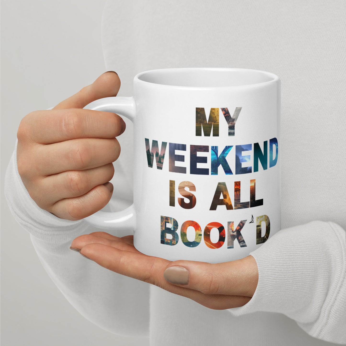 Weekend is Book'd | White glossy mug
